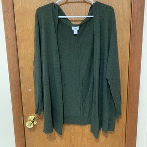Old Navy Olive Green Open Front Sweater Size 3X